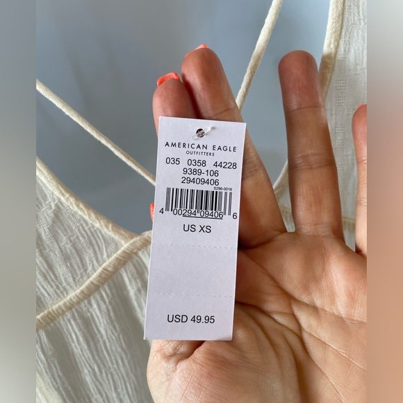 New American Eagle Outfitters Lightweight Lace Panels Straps Cross back Tunic XS - Picture 9 of 13